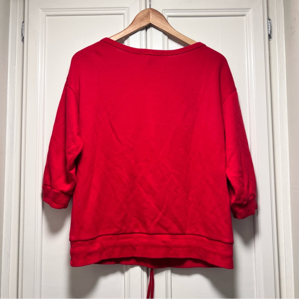 Lauren Ralph Lauren Ruffled-cuff Sweater Red American Flag USA July 4th Medium - Picture 5 of 6